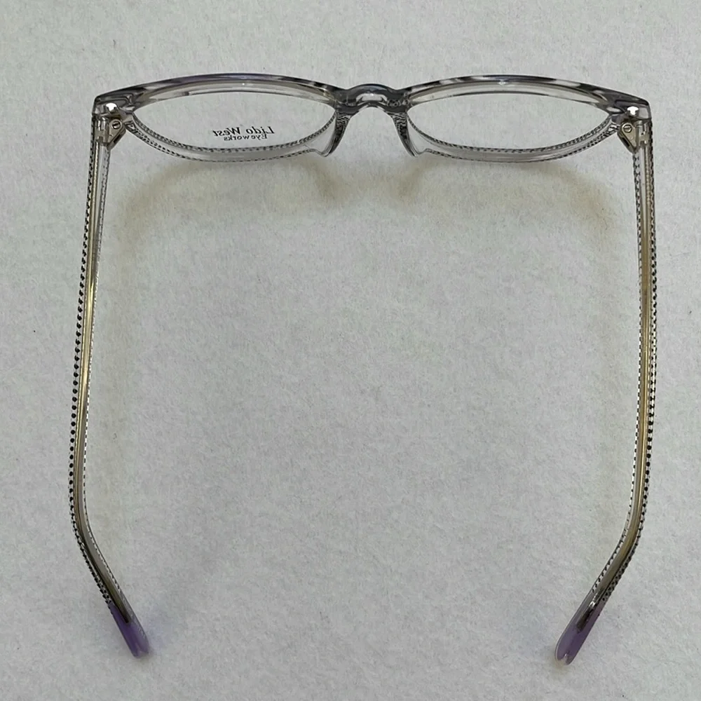 NWT Lido West Coconut Purple Stripe Polka Dot Eyeglass Frame